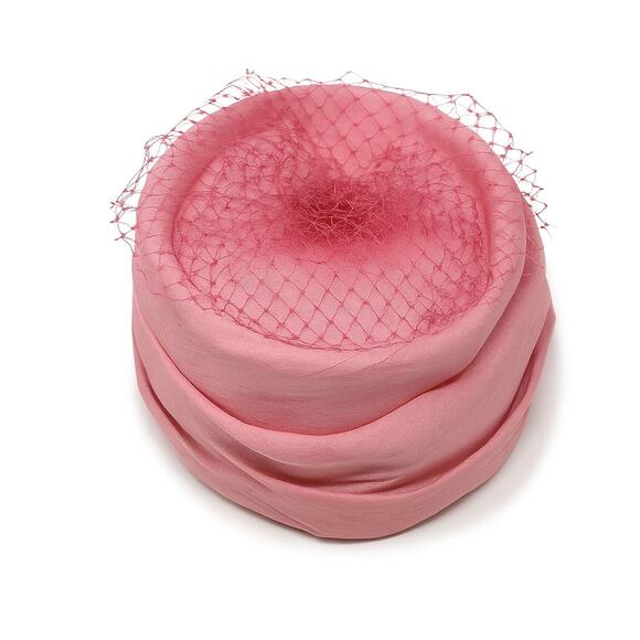 Vintage Pink Tiered Flower Pot Hat with Veil Net 4.5" High – Hey Viv! - Picture 5 of 8